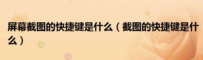 屏幕截图的快捷键是什么（截图的快捷键是什么）