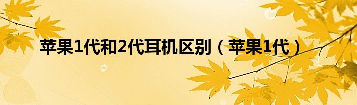 苹果1代和2代耳机区别（苹果1代）