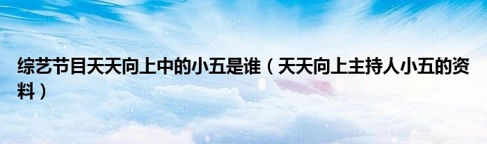 综艺节目天天向上中的小五是谁（天天向上主持人小五的资料）