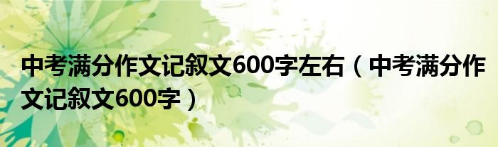 中考满分作文记叙文600字左右（中考满分作文记叙文600字）