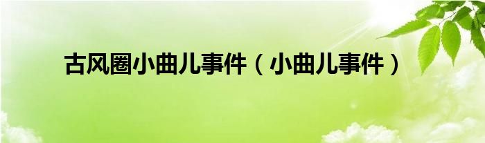 古风圈小曲儿事件（小曲儿事件）