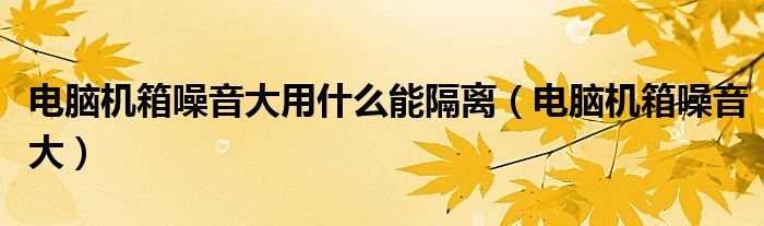 电脑机箱噪音大用什么能隔离（电脑机箱噪音大）