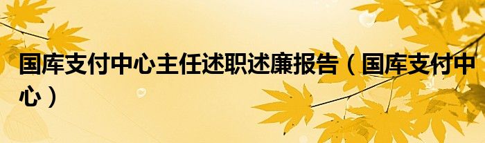 国库支付中心主任述职述廉报告（国库支付中心）