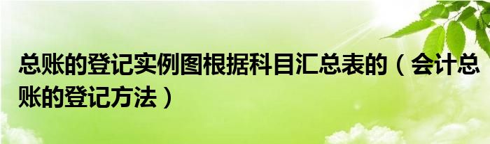 总账的登记实例图根据科目汇总表的（会计总账的登记方法）