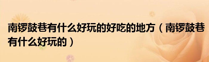南锣鼓巷有什么好玩的好吃的地方（南锣鼓巷有什么好玩的）