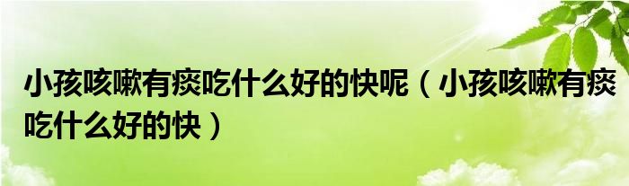 小孩咳嗽有痰吃什么好的快呢（小孩咳嗽有痰吃什么好的快）