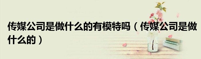 传媒公司是做什么的有模特吗（传媒公司是做什么的）