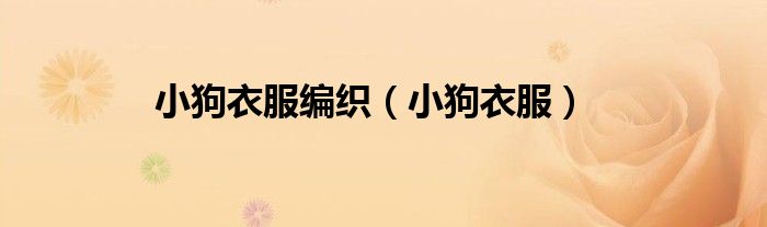 小狗衣服编织（小狗衣服）