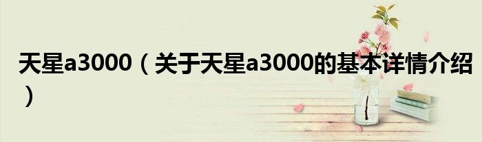 天星a3000（关于天星a3000的基本详情介绍）
