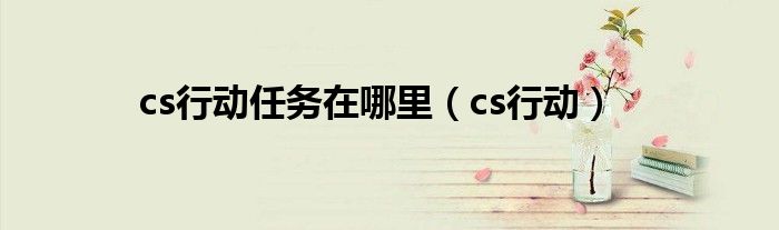 cs行动任务在哪里（cs行动）