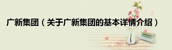 广新集团（关于广新集团的基本详情介绍）