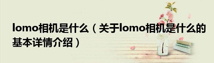 lomo相机是什么（关于lomo相机是什么的基本详情介绍）