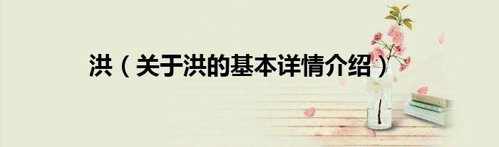 洪（关于洪的基本详情介绍）