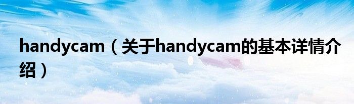 handycam（关于handycam的基本详情介绍）