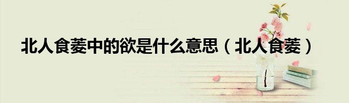 北人食菱中的欲是什么意思（北人食菱）