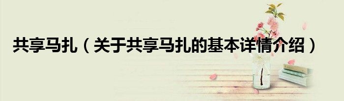共享马扎（关于共享马扎的基本详情介绍）
