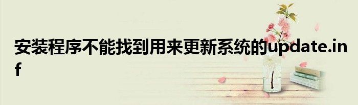 安装程序不能找到用来更新系统的update.inf