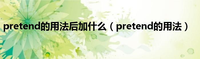 pretend的用法后加什么（pretend的用法）