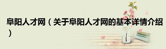 阜阳人才网（关于阜阳人才网的基本详情介绍）
