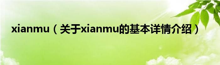 xianmu（关于xianmu的基本详情介绍）