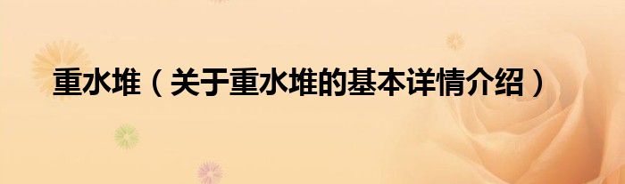 重水堆（关于重水堆的基本详情介绍）