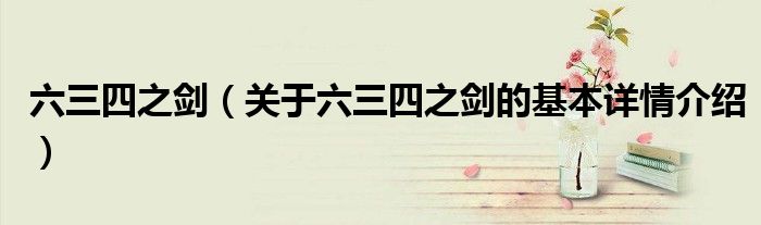 六三四之剑（关于六三四之剑的基本详情介绍）