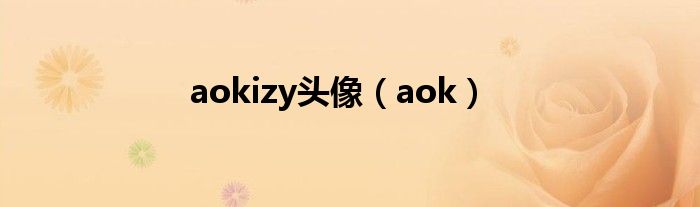 aokizy头像（aok）