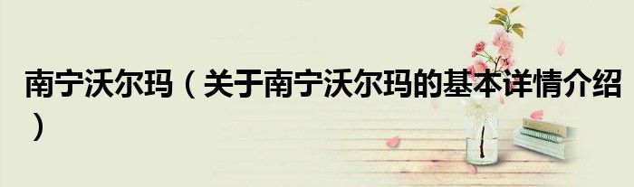 南宁沃尔玛（关于南宁沃尔玛的基本详情介绍）