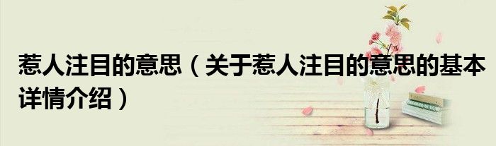 惹人注目的意思（关于惹人注目的意思的基本详情介绍）