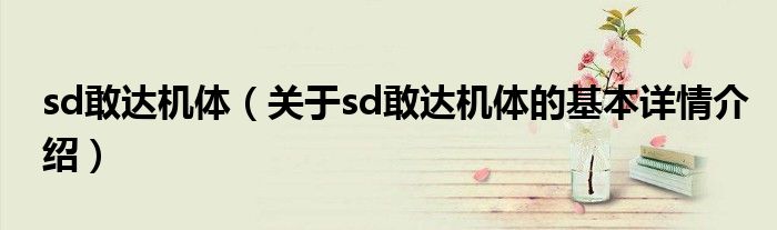 sd敢达机体（关于sd敢达机体的基本详情介绍）