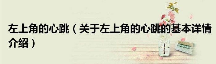 左上角的心跳（关于左上角的心跳的基本详情介绍）