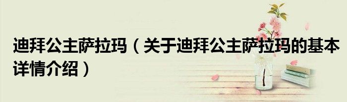迪拜公主萨拉玛（关于迪拜公主萨拉玛的基本详情介绍）