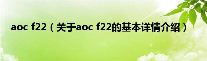 aoc f22（关于aoc f22的基本详情介绍）