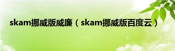 skam挪威版威廉（skam挪威版百度云）