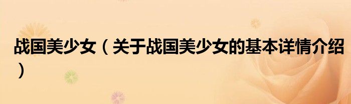 战国美少女（关于战国美少女的基本详情介绍）