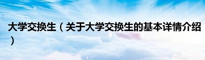 大学交换生（关于大学交换生的基本详情介绍）