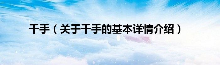 千手（关于千手的基本详情介绍）