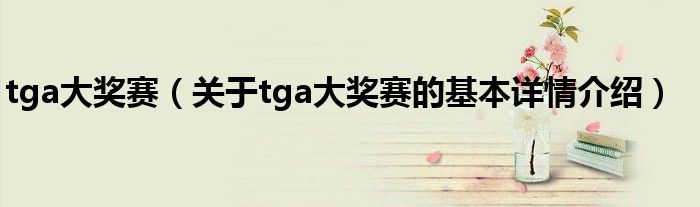 tga大奖赛（关于tga大奖赛的基本详情介绍）