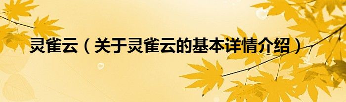 灵雀云（关于灵雀云的基本详情介绍）