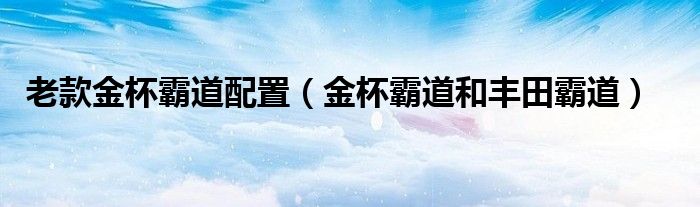 老款金杯霸道配置（金杯霸道和丰田霸道）