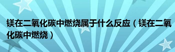 镁在二氧化碳中燃烧属于什么反应（镁在二氧化碳中燃烧）