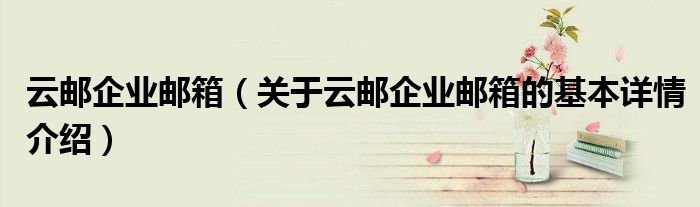 云邮企业邮箱（关于云邮企业邮箱的基本详情介绍）