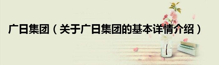 广日集团（关于广日集团的基本详情介绍）