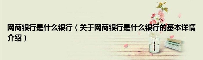 网商银行是什么银行（关于网商银行是什么银行的基本详情介绍）