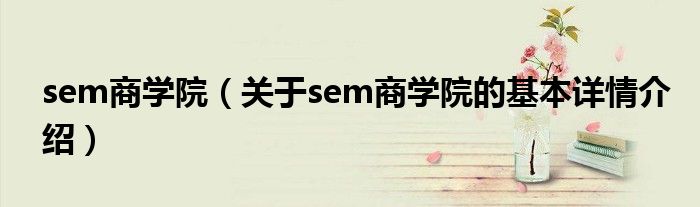 sem商学院（关于sem商学院的基本详情介绍）