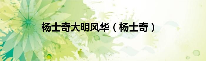 杨士奇大明风华（杨士奇）