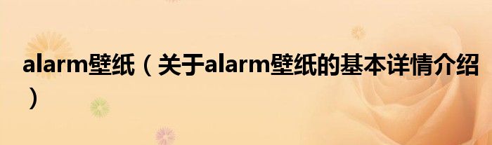 alarm壁纸（关于alarm壁纸的基本详情介绍）