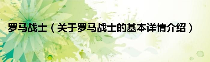 罗马战士（关于罗马战士的基本详情介绍）