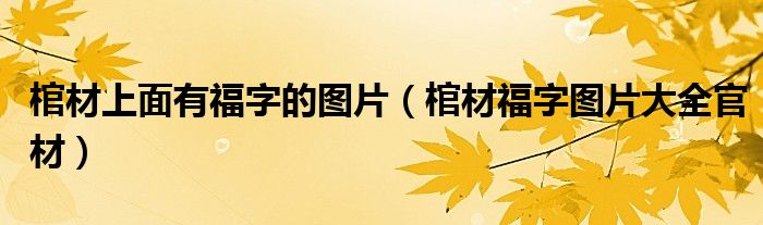 棺材上面有福字的图片（棺材福字图片大全官材）