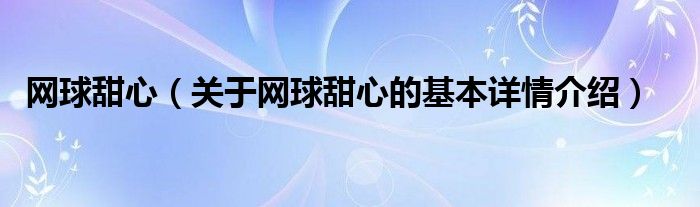 网球甜心（关于网球甜心的基本详情介绍）